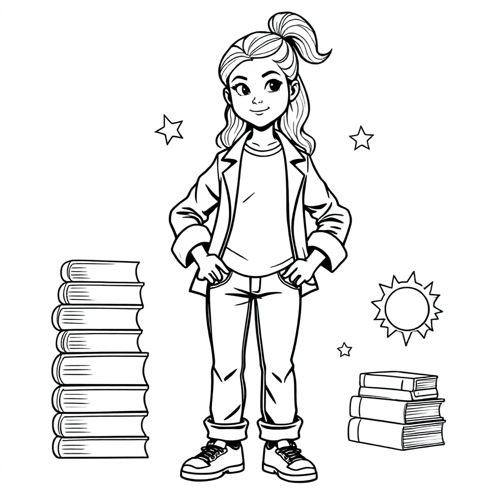 Sigma Girl coloring page for children
