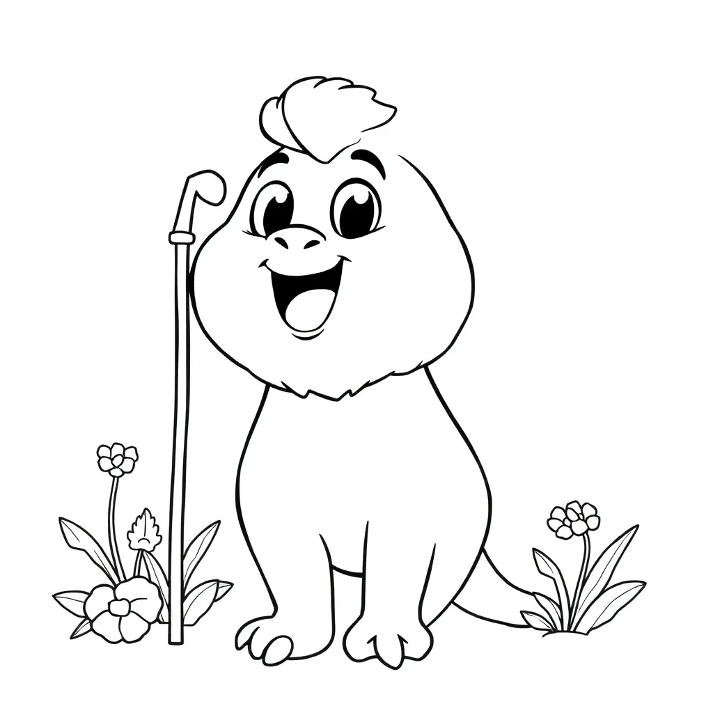 Sing Muziek Animatie Vrolijk Creatief coloring page for children