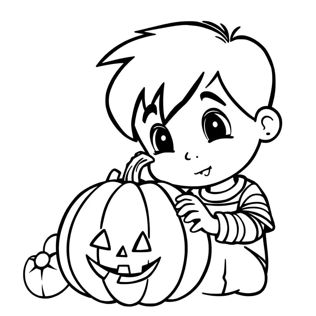 Sint Maarten Pompoen Herfst Halloween Kinderen coloring page for children