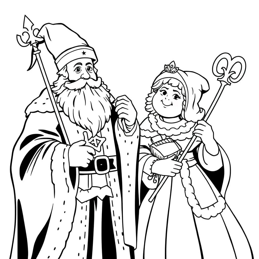 Sint Piet Schimmel Dak Feestelijke Avonturen Sinterklaas Traditie coloring page for children