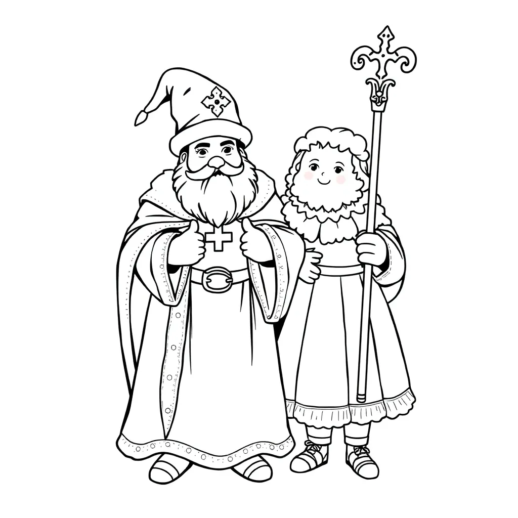 Sint Piet Schimmel Dak Sinterklaasfeest Gezelligheid coloring page for children