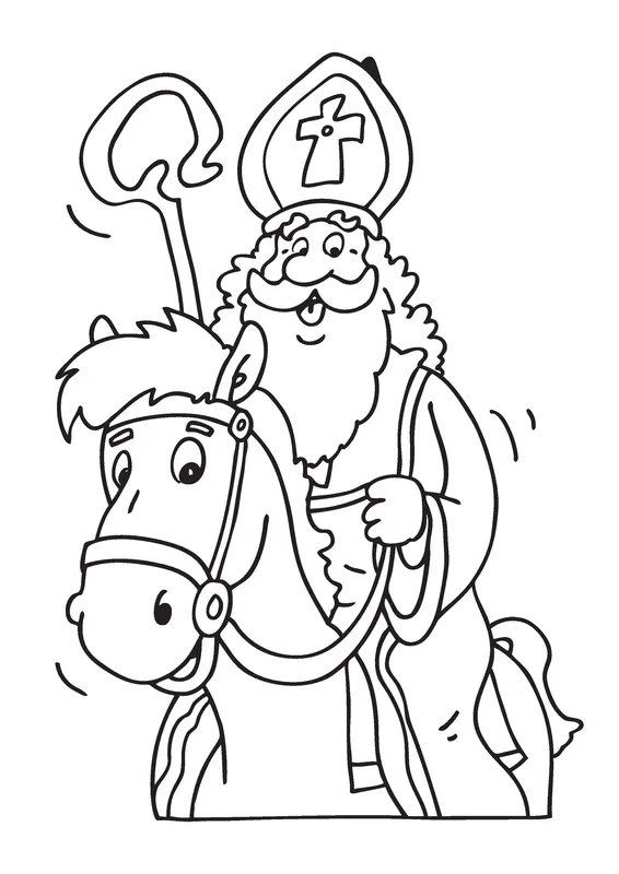 Sinterklaas Paard coloring page for children