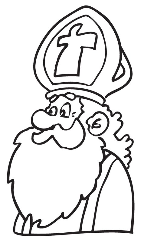 Sinterklaas Portret Cartoon coloring page for children
