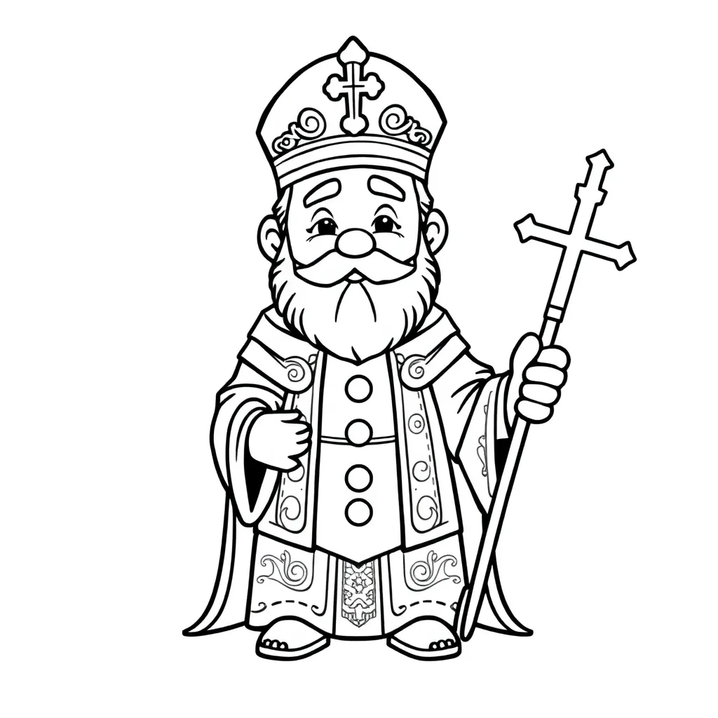 Sinterklaas Religieus Feestdagen Cartoonachtig Educatief coloring page for children