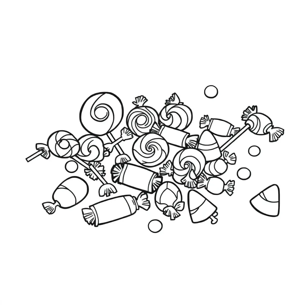 Sinterklaas Snoep Feestelijk Cartoon Seizoen coloring page for children