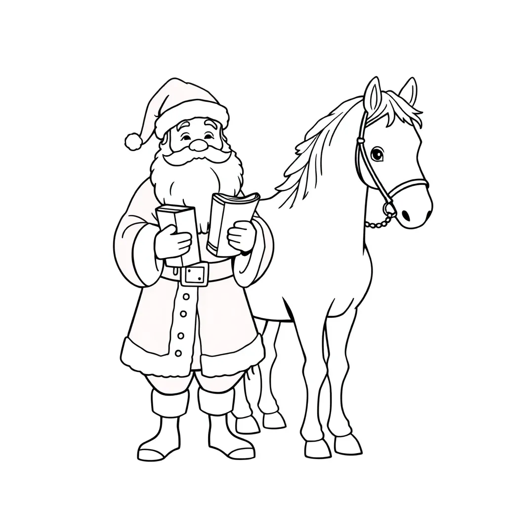 Sinterklaas Traditioneel Cadeautjes Paard Kinderen coloring page for children