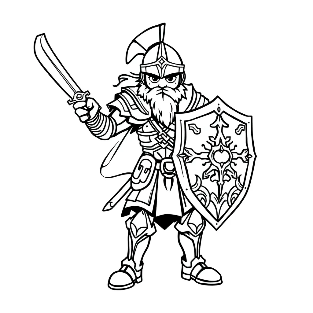 Skylanders Warrior Fantasy Avontuur Krijger coloring page for children