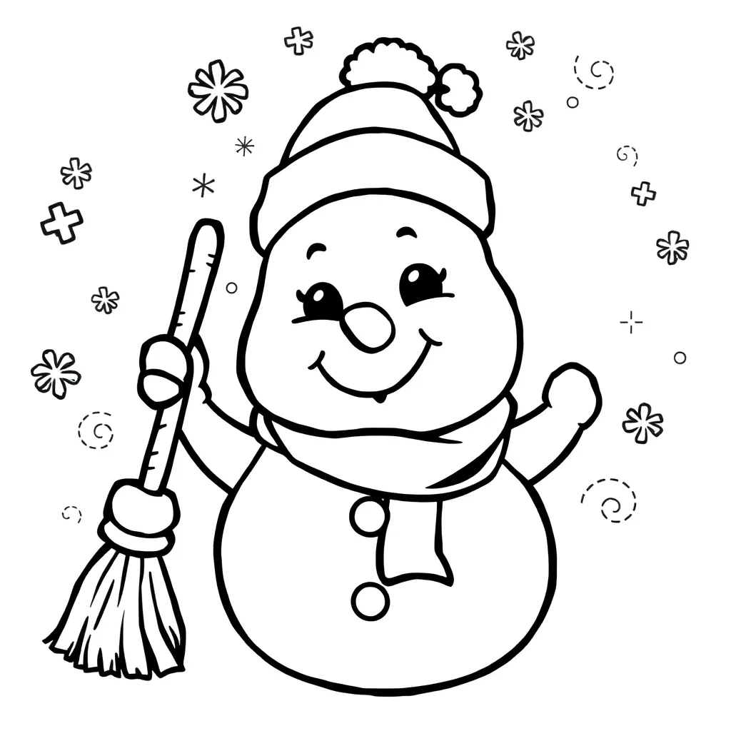 Sneeuwman coloring page for children