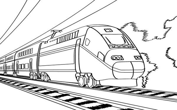 Snelrijdende Trein coloring page for children