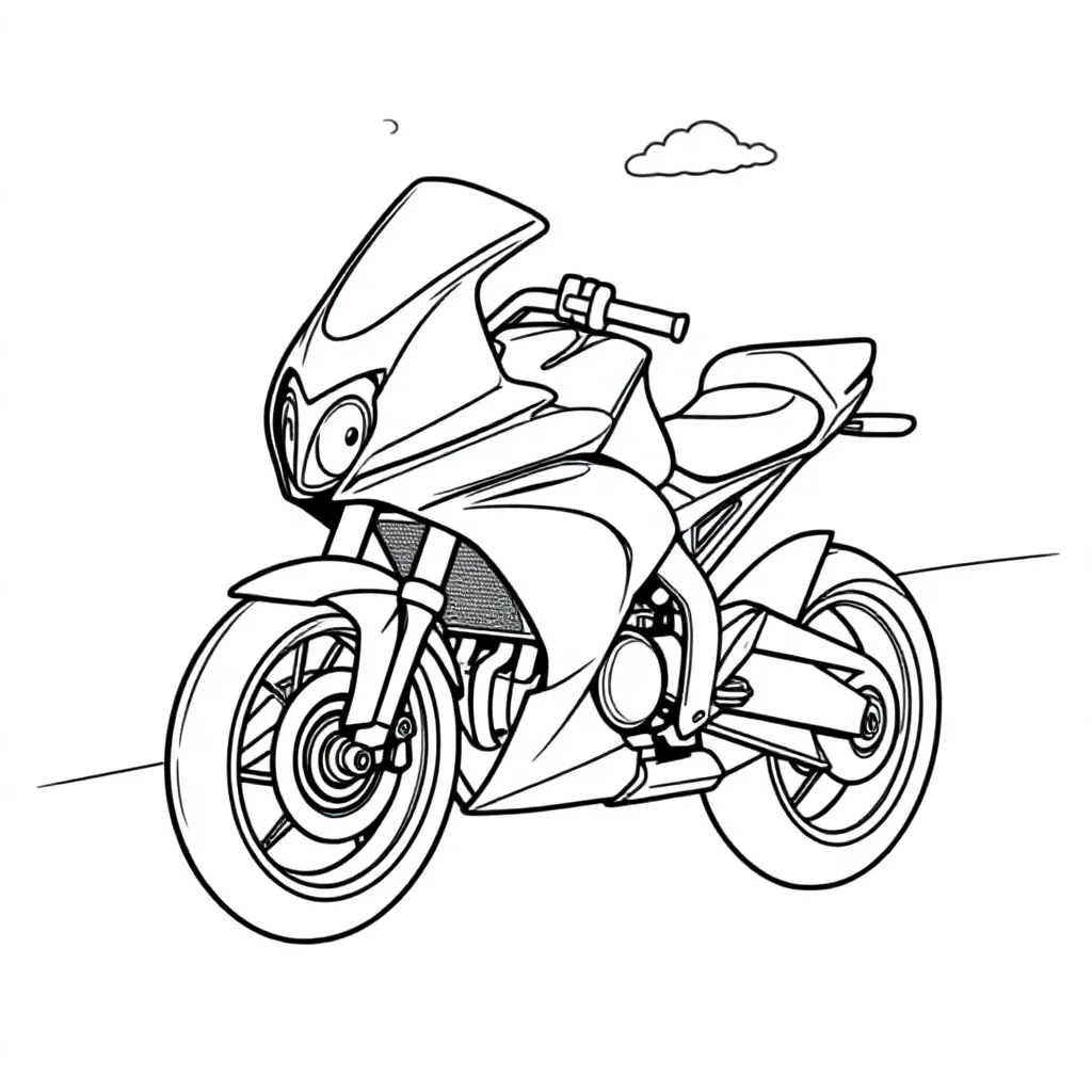 snelste motor coloring page for children