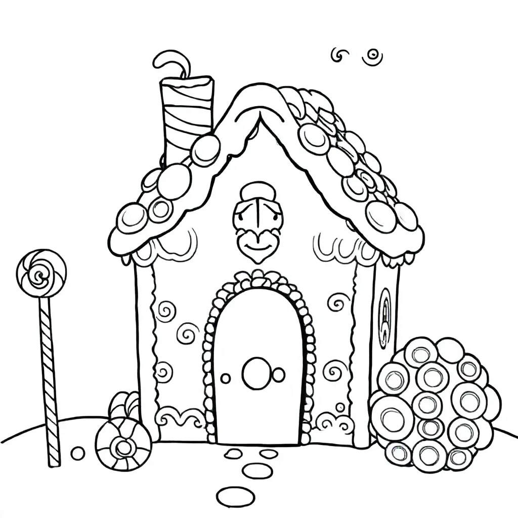 Snoephuisje coloring page for children