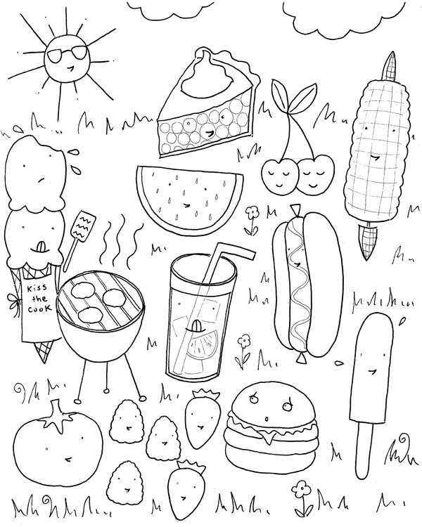 Sommergerichte coloring page for children