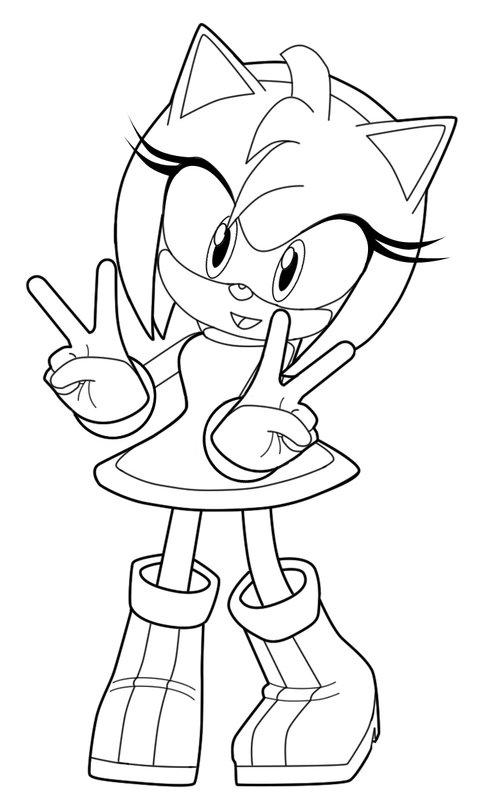Sonic Amy Rose Frieden coloring page for children