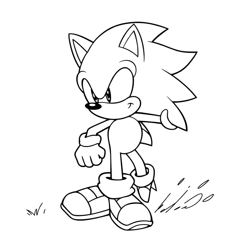 sonic, hedgehog, avontuur, speedster, kleurplaat coloring page for children