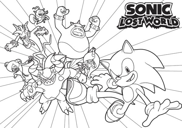 Sonic Verlorene Welt coloring page for children