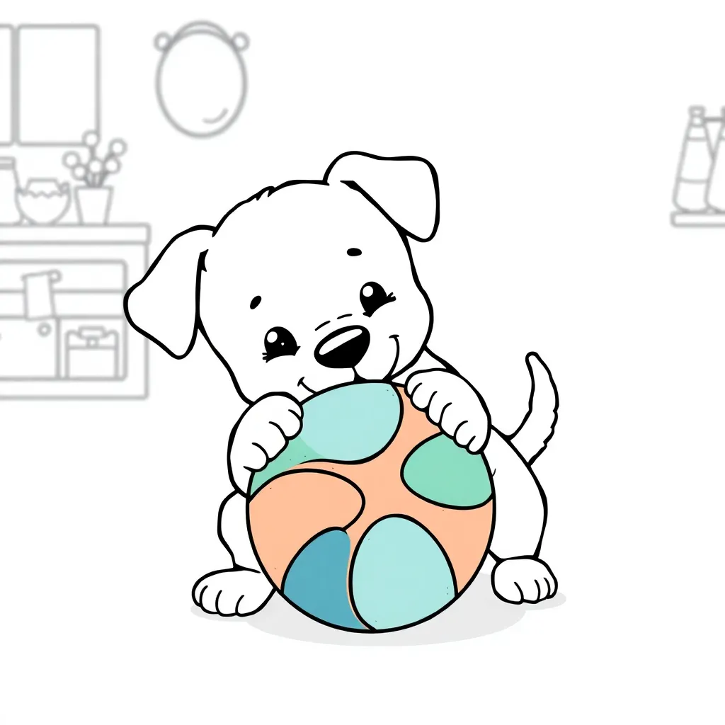 Speelse Puppy coloring page for children