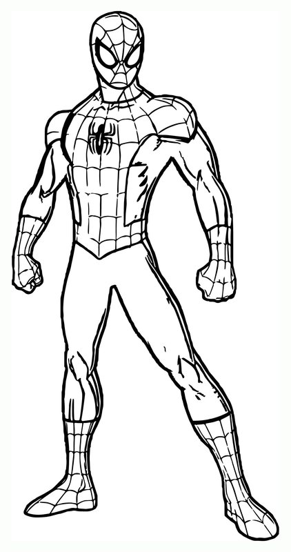 Spiderman Debout coloring page for children