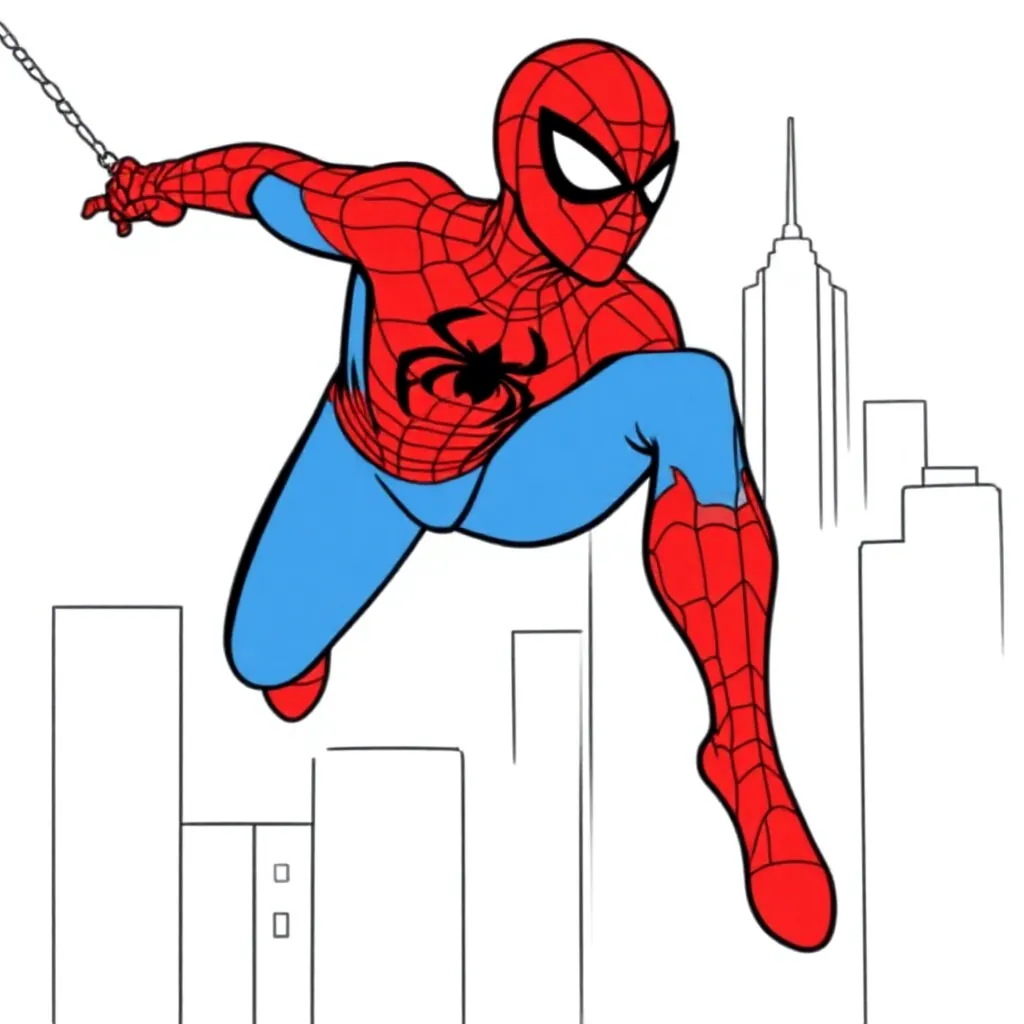 Spiderman coloring page for children