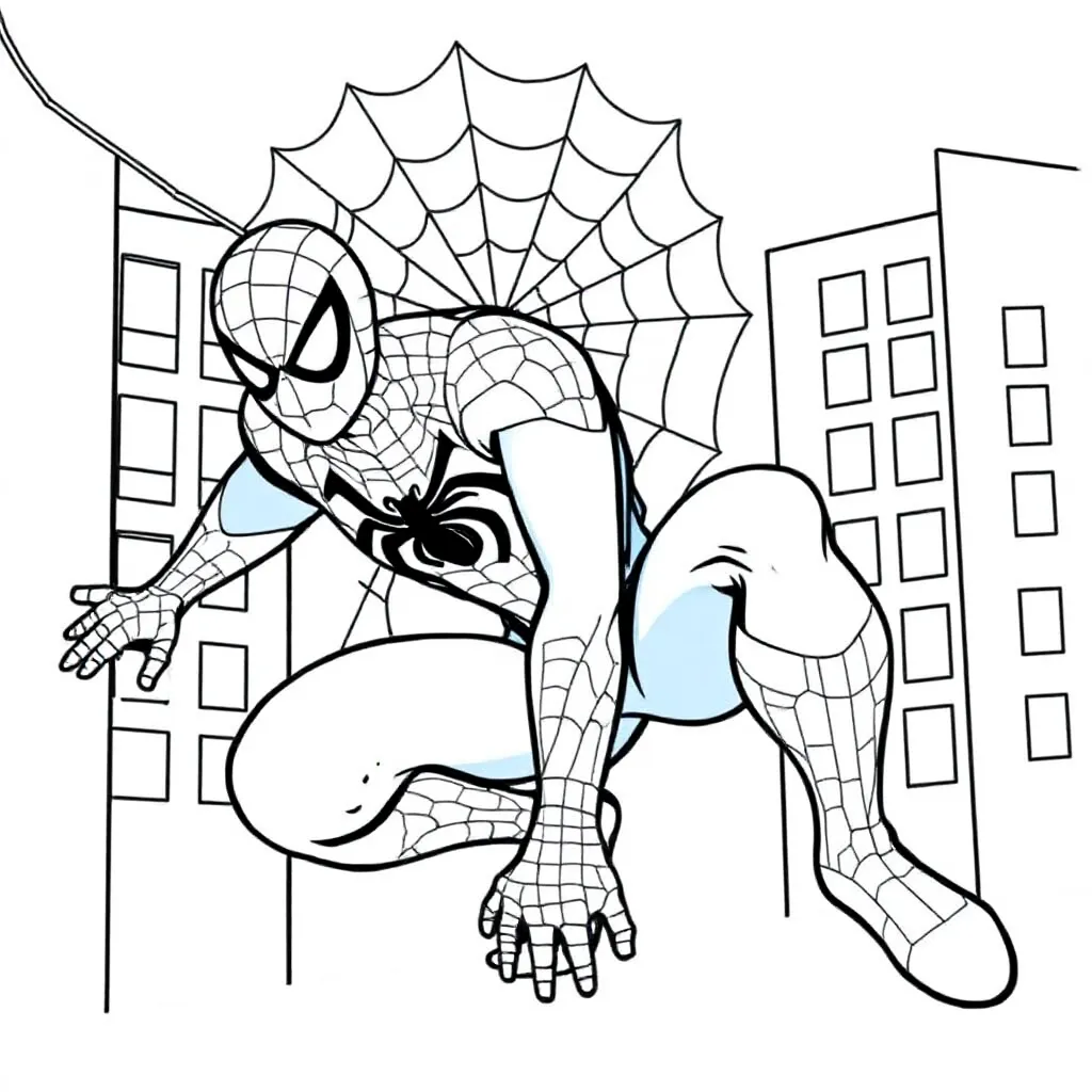 Spiderman coloring page for children