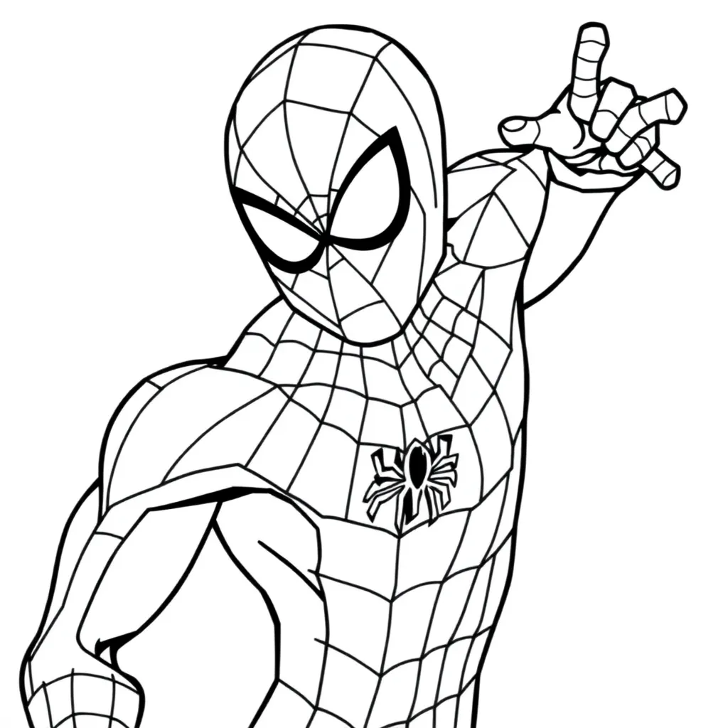 Spiderman Marvel Superheld Actie Avontuur coloring page for children