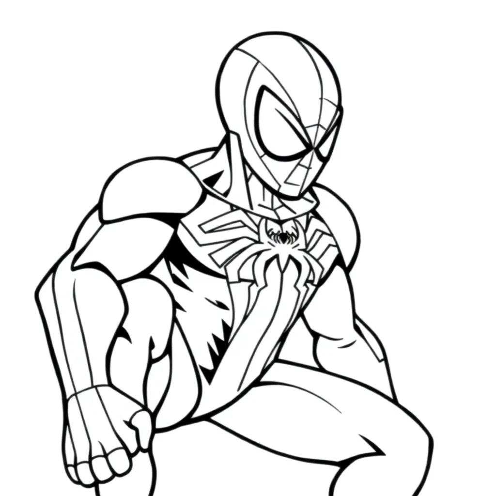 Spiderman Marvel Superheld Actie Tekenfilm coloring page for children