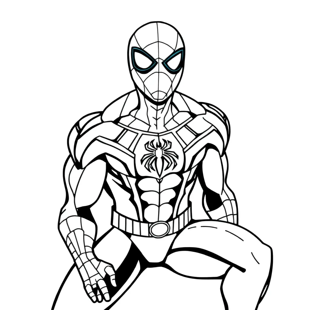 Spiderman Marvel Superheld Actie Tekenfilm coloring page for children