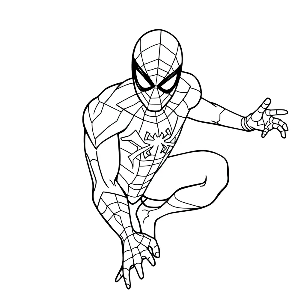Spiderman Marvel Superheld Actie Tekenfilm coloring page for children