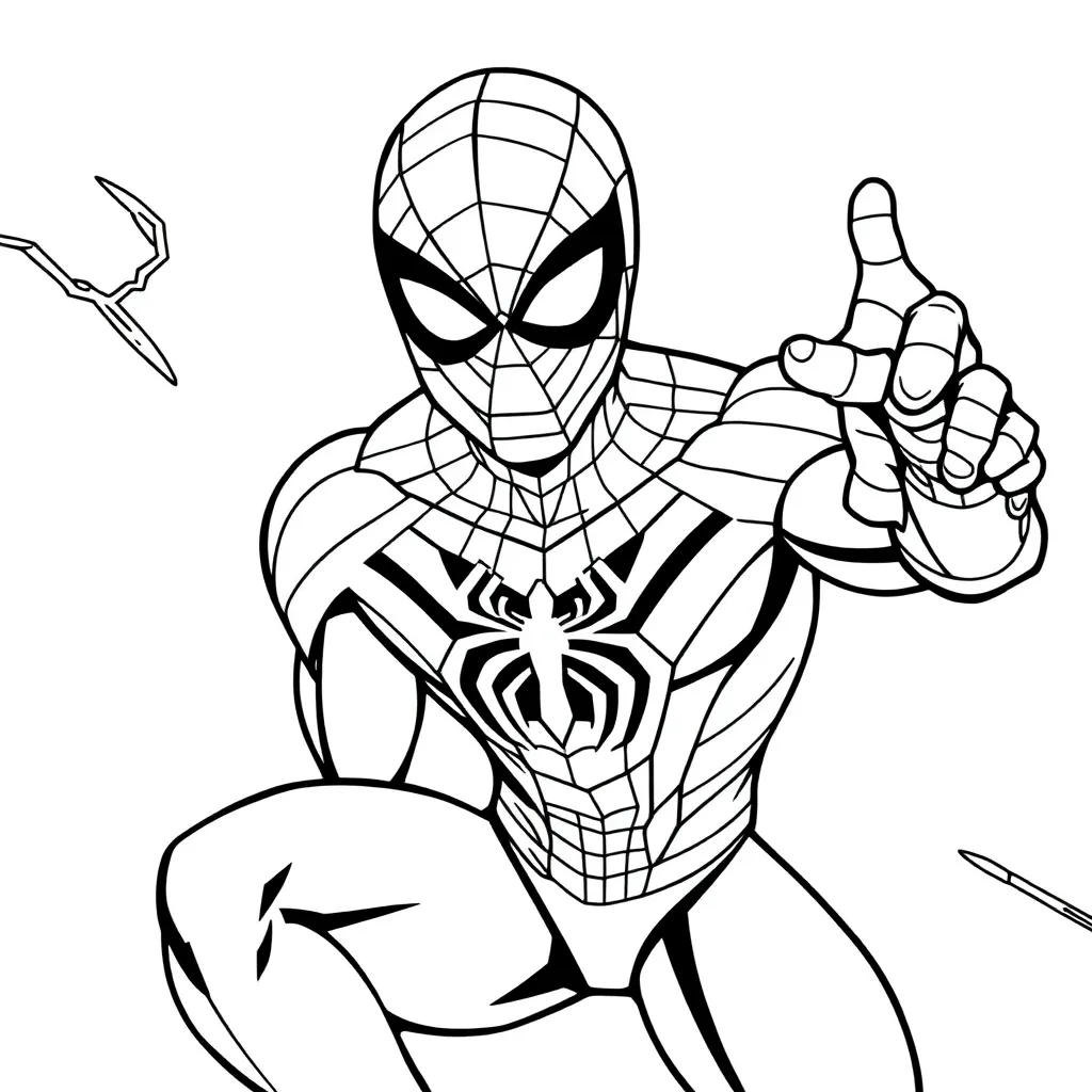 Spiderman Marvel Superheld Actie Tekenfilm coloring page for children