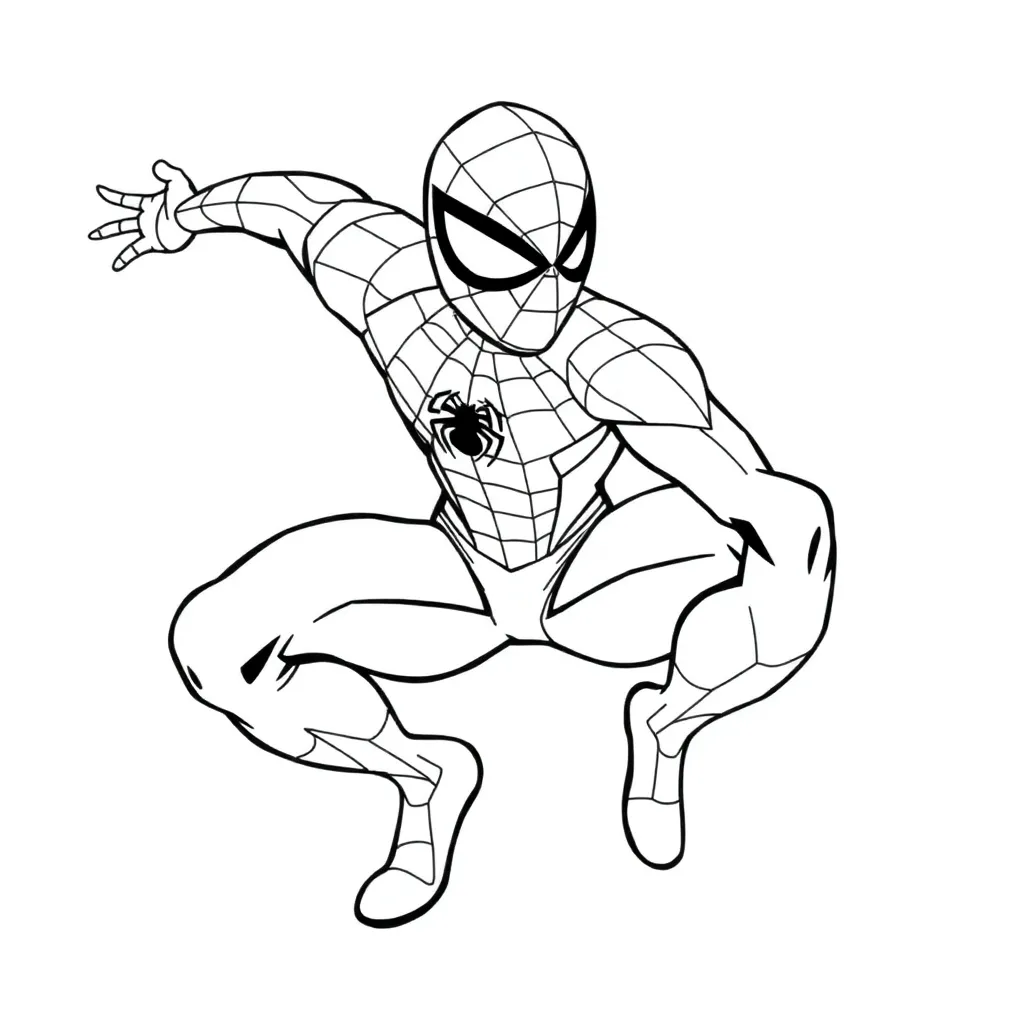 Spiderman Marvel Superheld Actie Tekenfilm coloring page for children