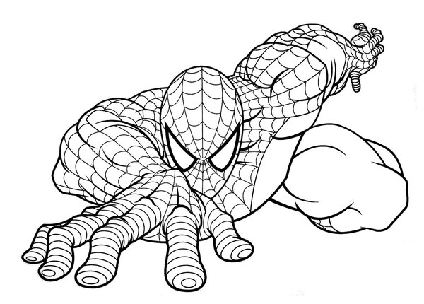 Spiderman Rampant coloring page for children
