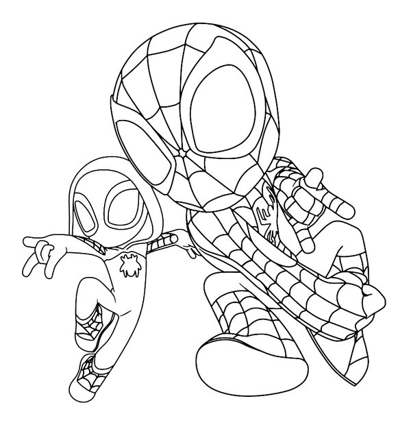 Spiderman Spidey Y Sus Amigos coloring page for children