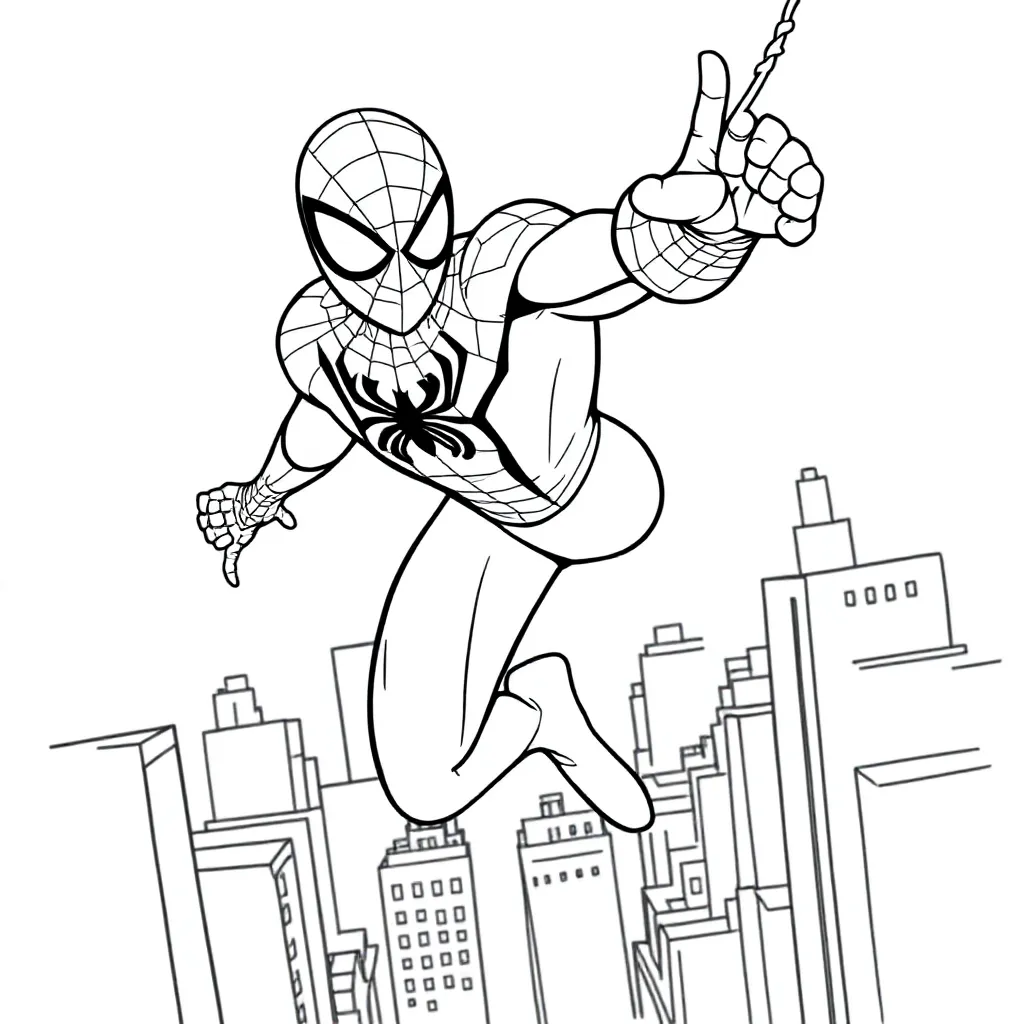 Spidermand coloring page for children