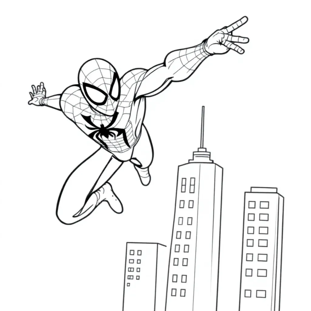 Spidey coloring page for children