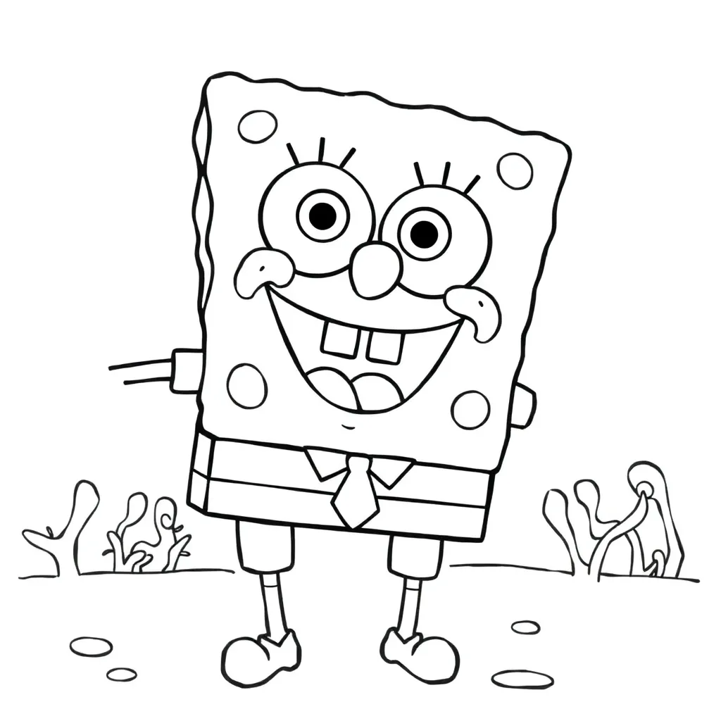 Spongebob Cartoon Grappig Nickelodeon Zee coloring page for children