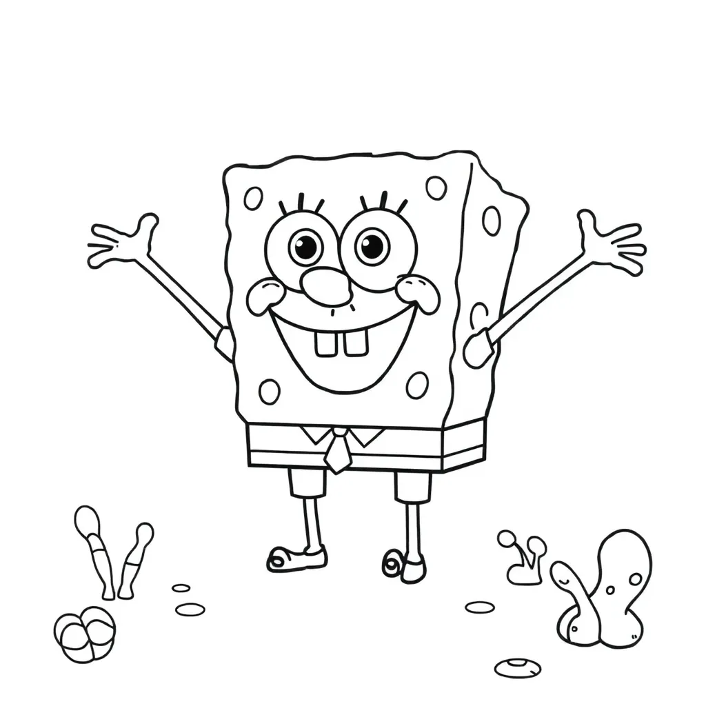 Spongebob Cartoon Nickelodeon Grappig Creatief coloring page for children