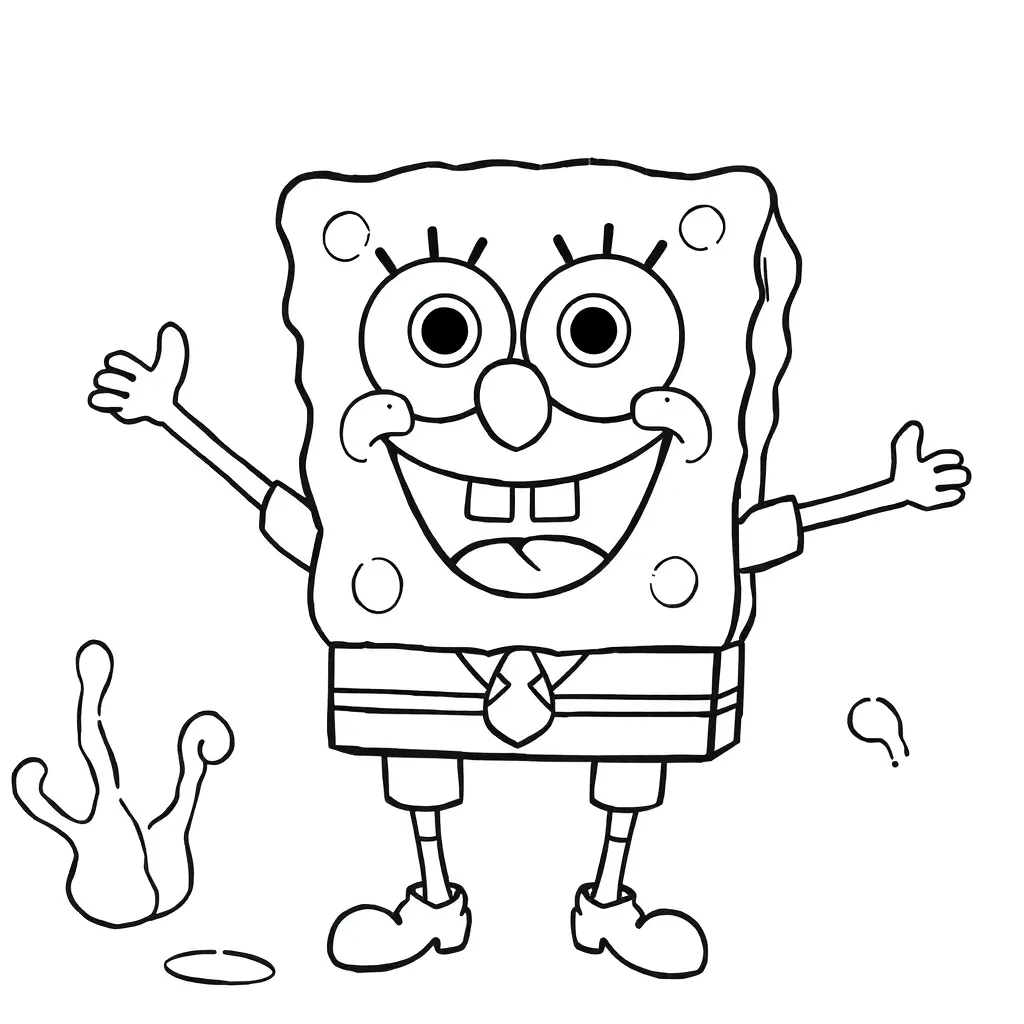 Spongebob Cartoon Nickelodeon Grappig Kinderen coloring page for children