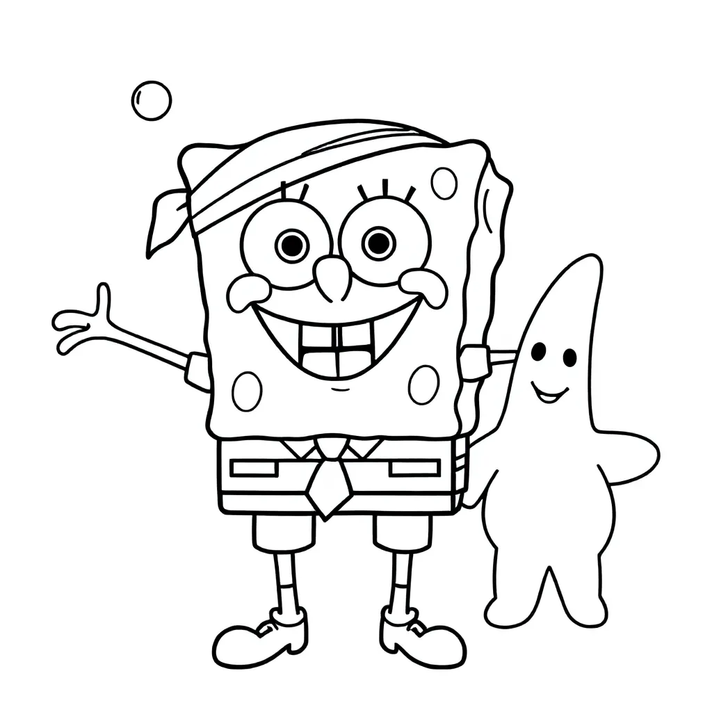 Spongebob Met Bandana coloring page for children