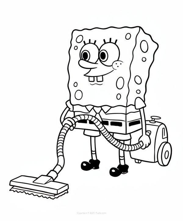 Spongebob Staubsaugen coloring page for children