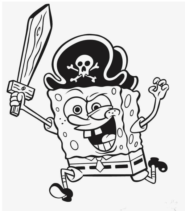 Spongebob Verkleed Piraat coloring page for children