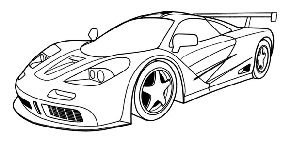 Sportlicher Rennwagen coloring page for children