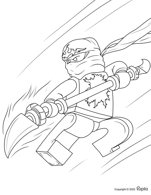Springende Ninjago Zwaard coloring page for children