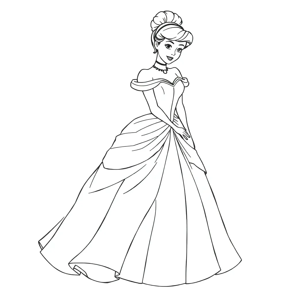 Sprookje Assepoester Disney Prinses Klassiek Verhaal Fantasie coloring page for children