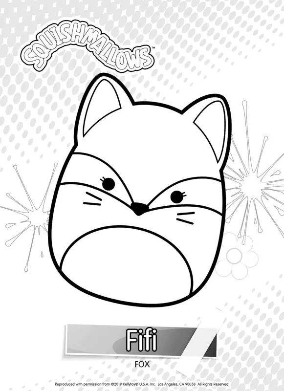 Squishmallows Fifi Fox coloring page for children