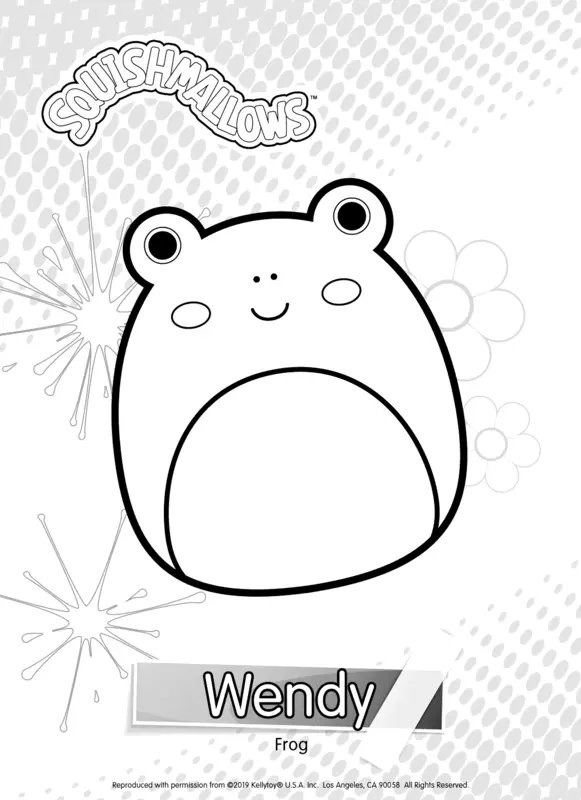 Squishmallows Frog Wendy coloring page for children