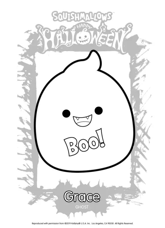 Squishmallows Grace Ghost coloring page for children