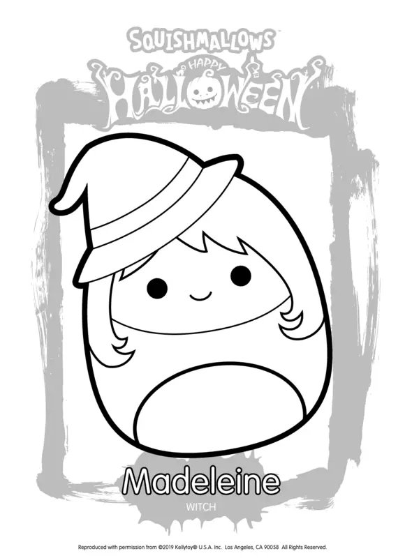 Squishmallows Madeleine Witch coloring page for children