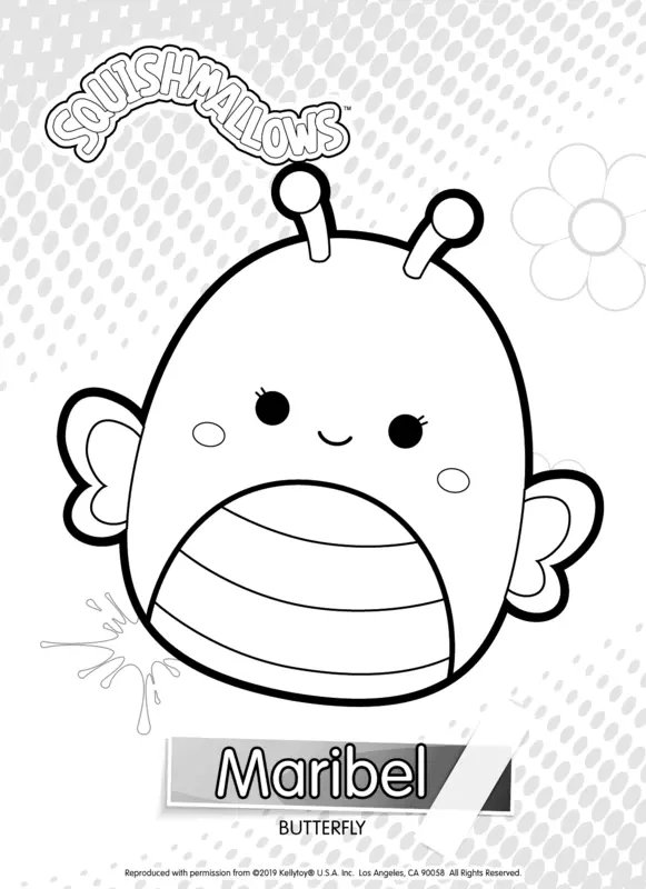 Squishmallows Maribel Butterfly coloring page for children