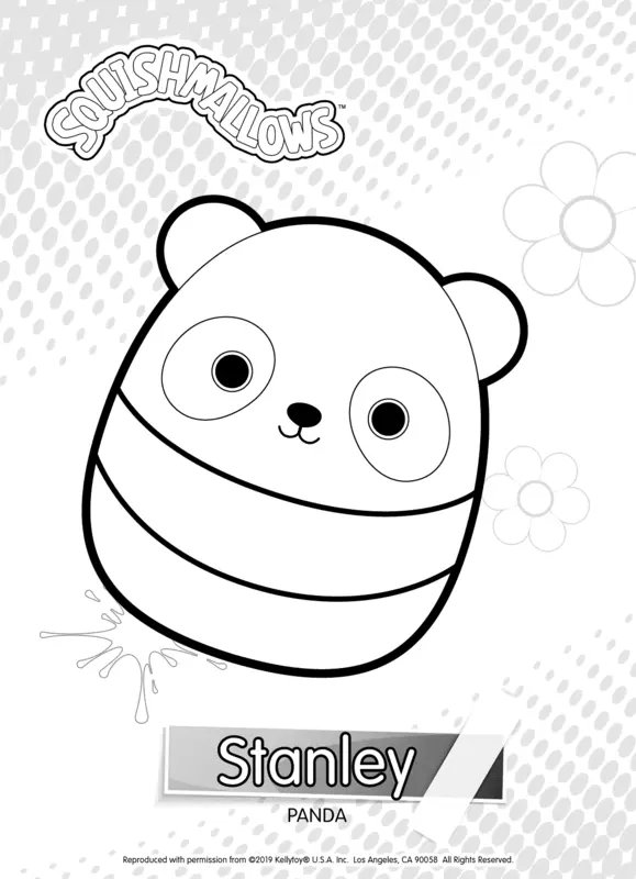 Squishmallows Stanley Panda coloring page for children