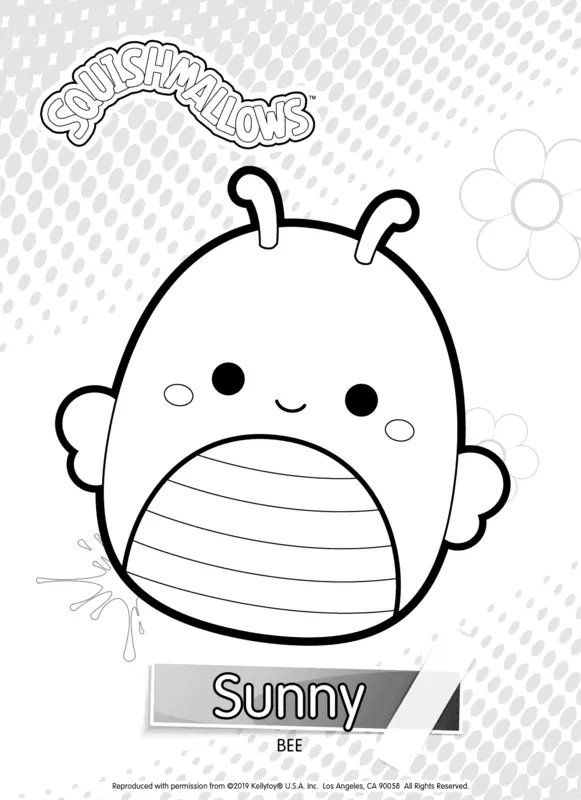 Squishmallows Sunny Bee coloring page for children