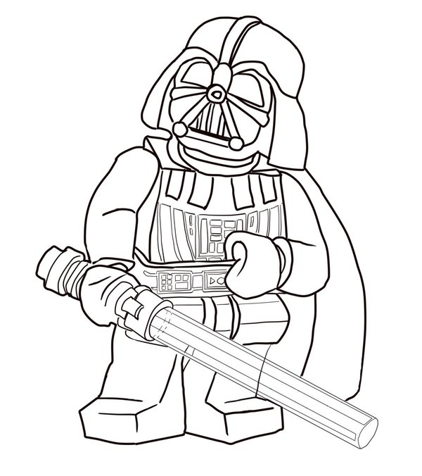 Star Wars Darth Vader Lego coloring page for children